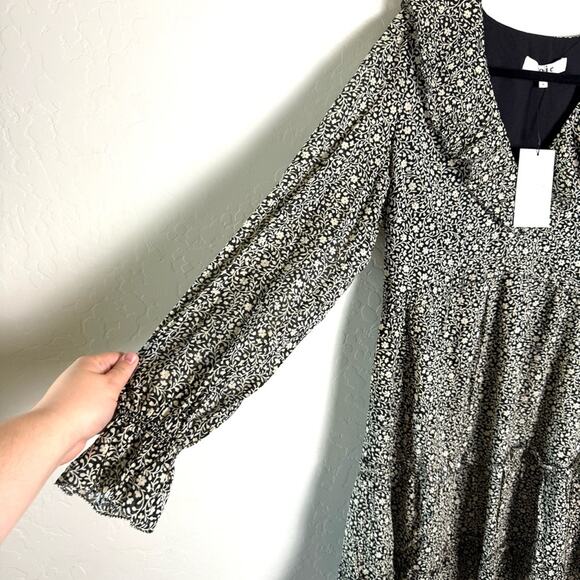 Joie Adanson Caviar Bleached Sand Floral Mini Cotton Dress 10 NWT - Picture 6 of 13